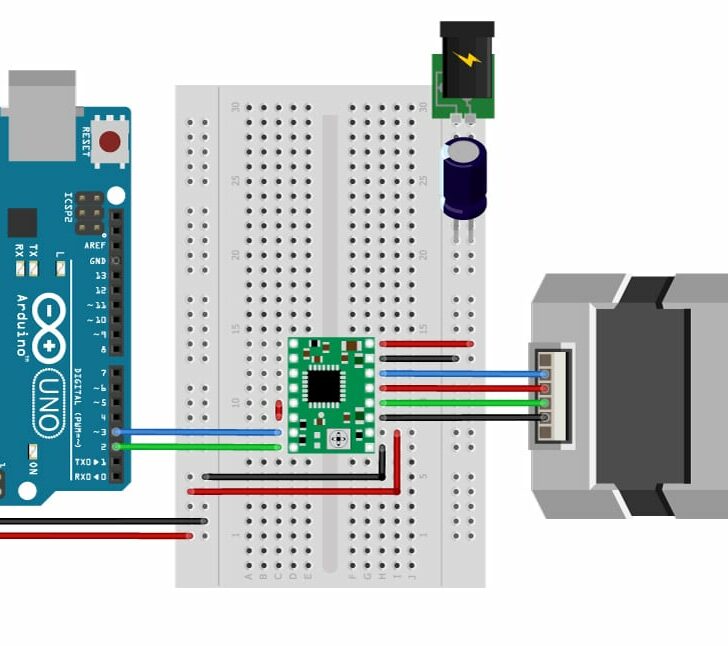 A4988 Arduino stepper motor wiring schematic diagram pinout