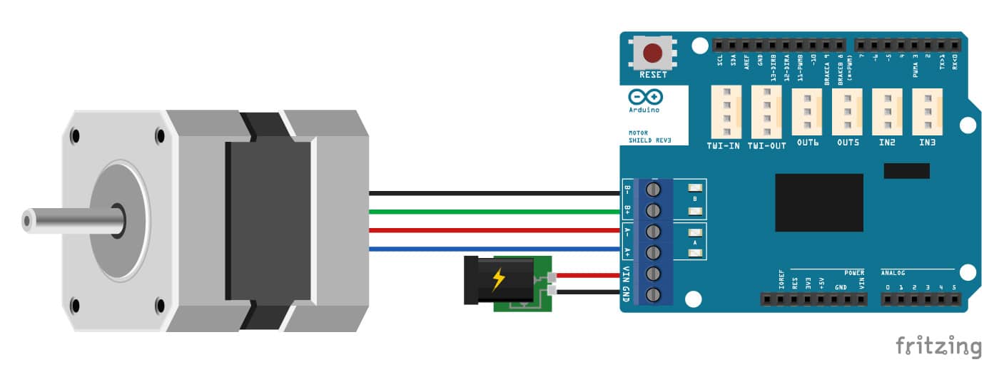 Arduino-Motor-Shield-Rev3-with-Stepper-Motor-Wiring-Diagram-Schematic-Pinout-Fritzing