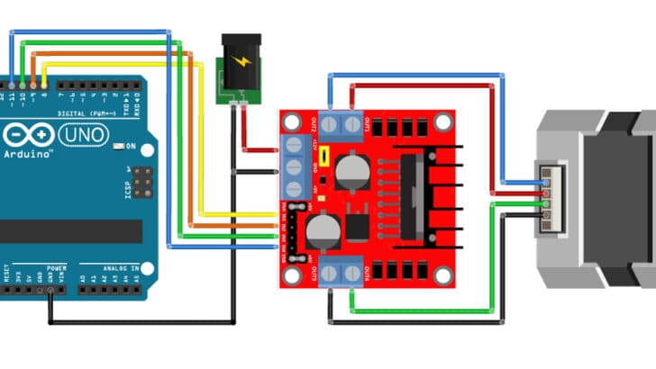 Control a stepper motor with L298N motor driver and Arduino