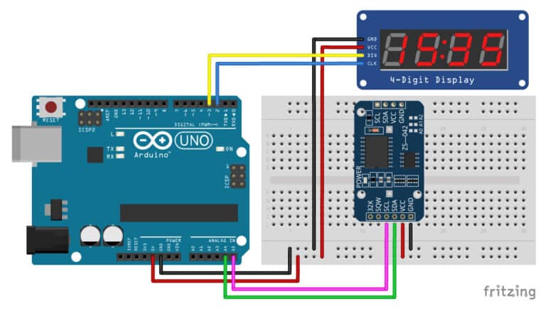 TM1637 4-Digit 7-Segment Arduino Tutorial (3 Examples)