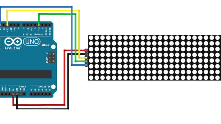 MAX7219 LED dot matrix display Arduino tutorial