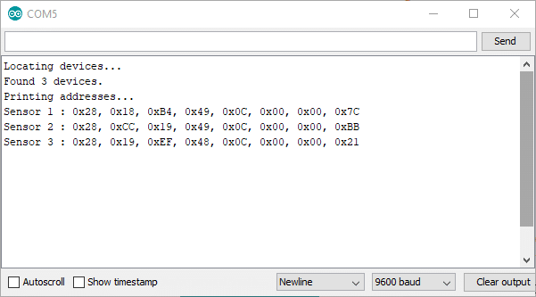 Serial Monitor Output