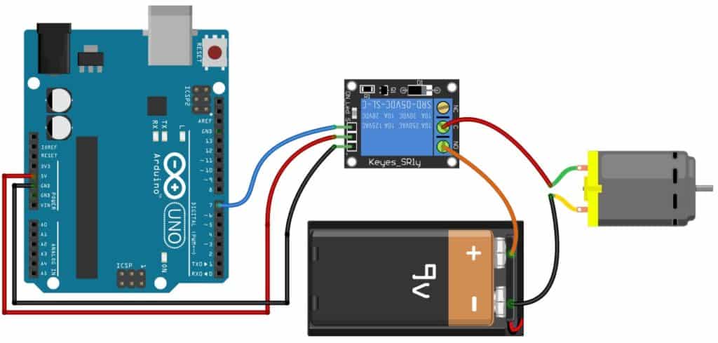 Complete wiring diagram for How to use a Relay with Arduino
