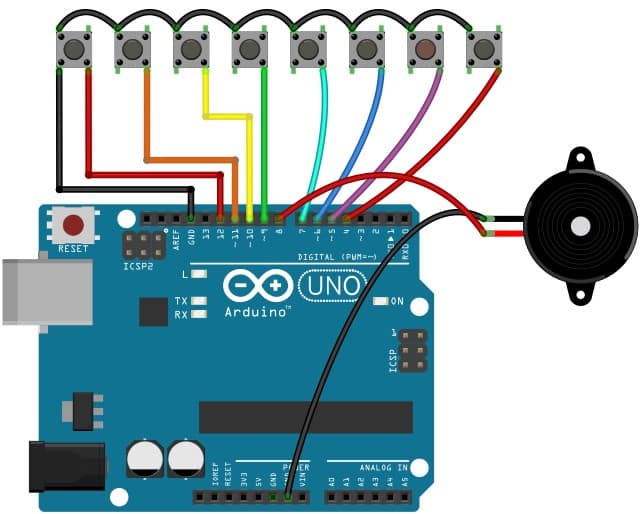 How To Make A Piano Project Using Buzzer And Arduino