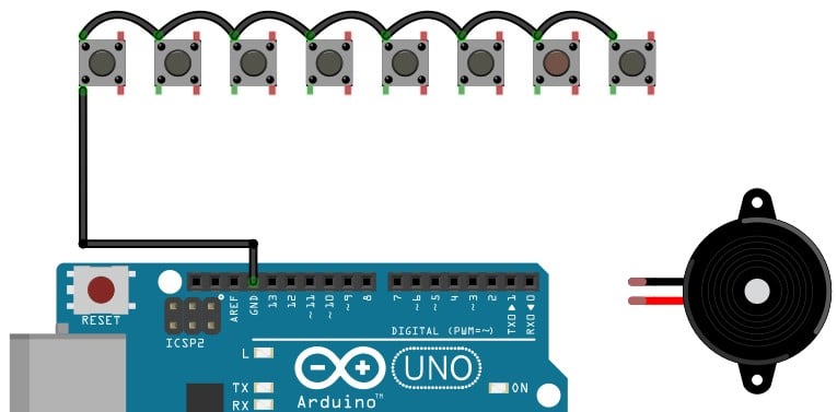 Make the Ground Connections between switches and Arduino