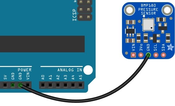 Connect GND of both Arduino UNO and BMP180 sensors