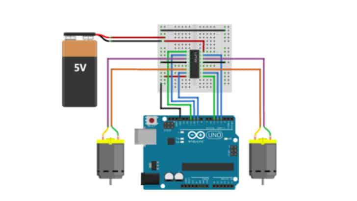 How To Control A DC Motor With L293D Driver IC Using Arduino
