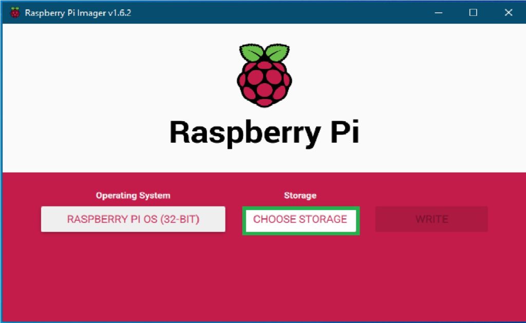 Raspberry Pi Imager, Click CHOOSE OS