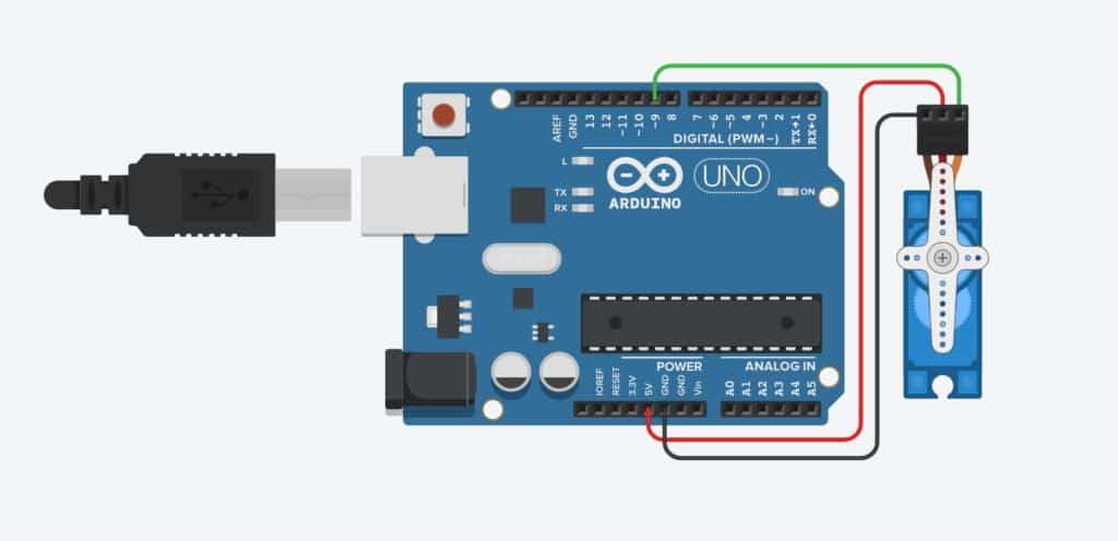 Wiring the 360 degree servo motor with Arduino Uno