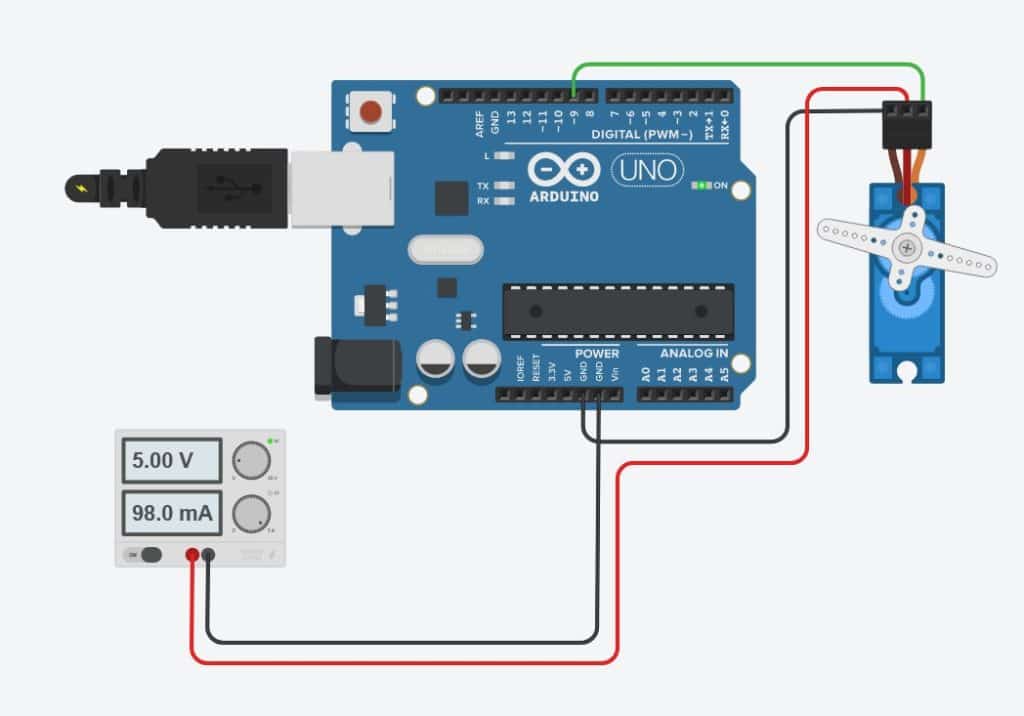 Wiring Servo with Arduino and Power supply