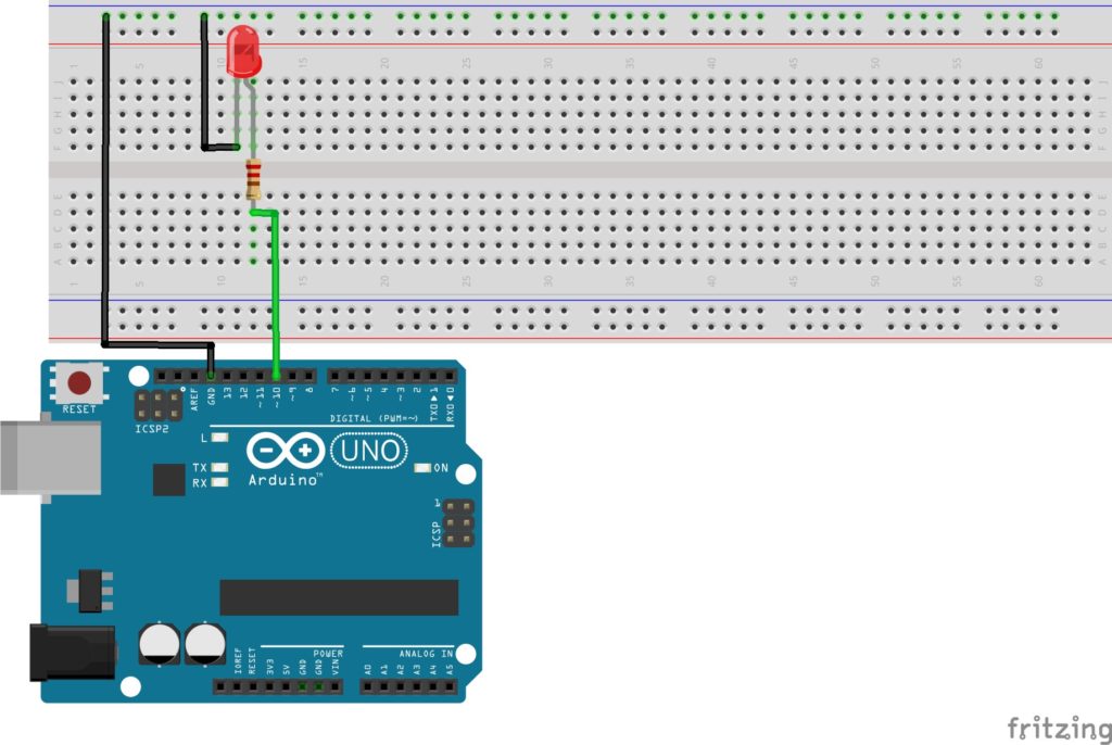 digital pin 10 of the Arduino