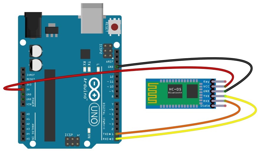 Dupont cable to connect HC-05 and the Arduino UNO