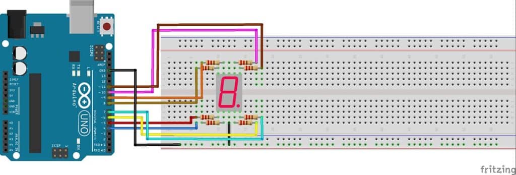 Wiring 7-Segment Display with Arduino UNO