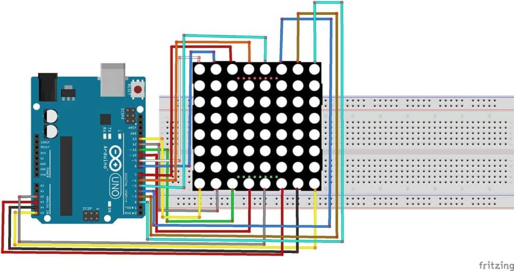 Wiring Dot-matrix Display with Arduino UNO