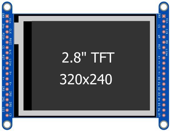 TFT 2.8-inch Display With Touch From Adafruit
