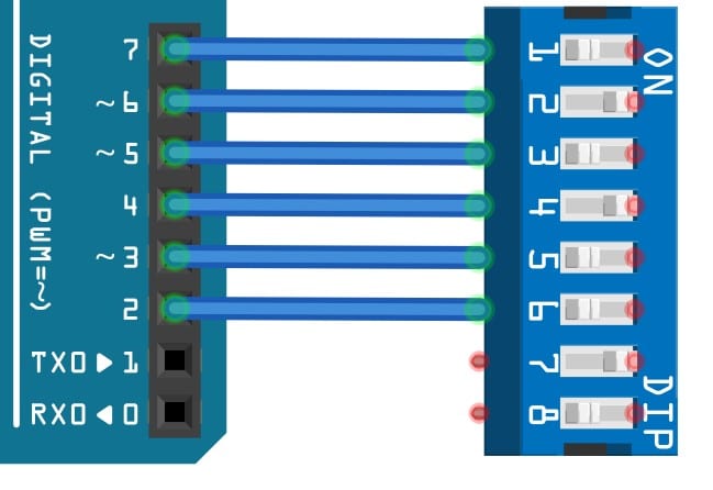 Complete the DIP switch connection