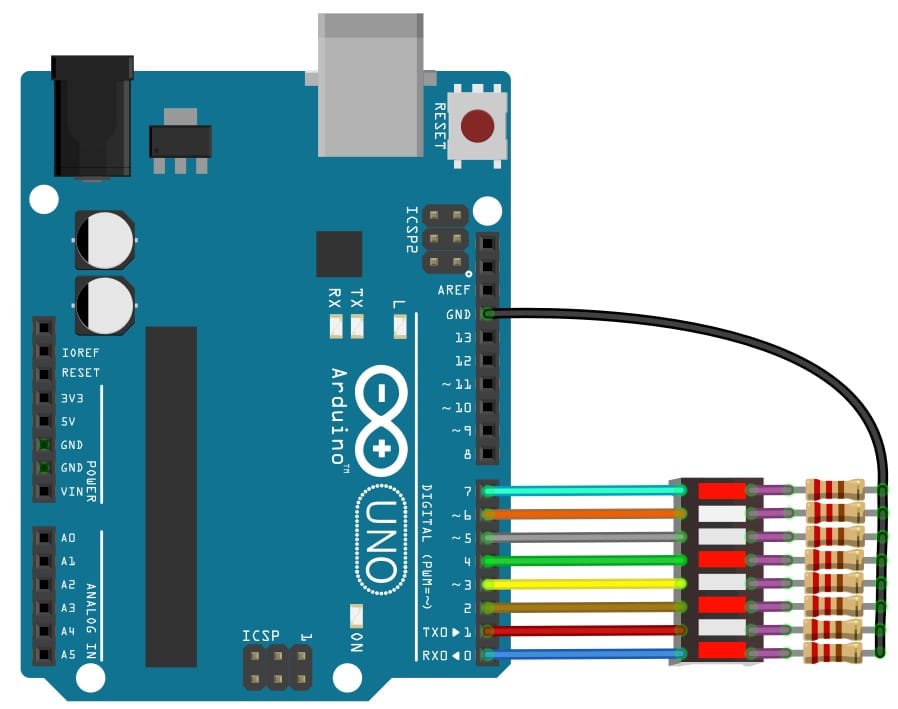 Connect An LED Bar Graph To An Arduino