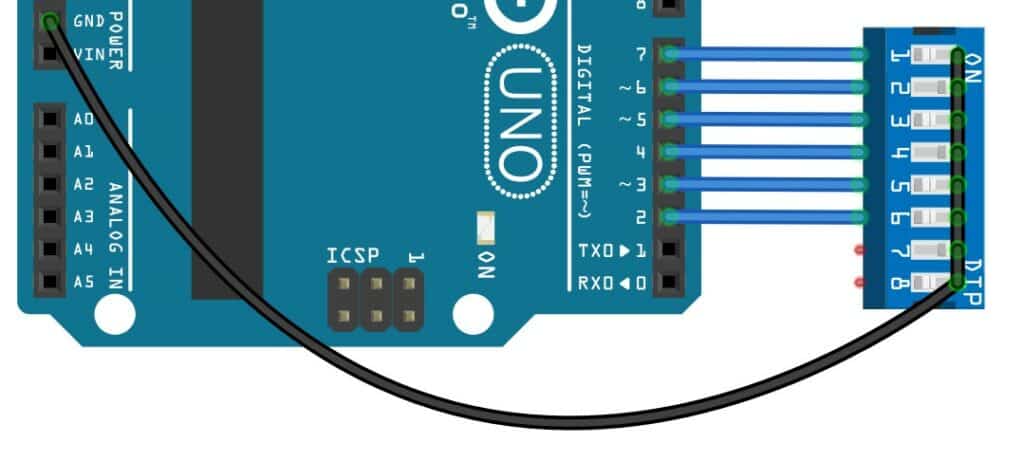 Connect GND to the DIP Switch