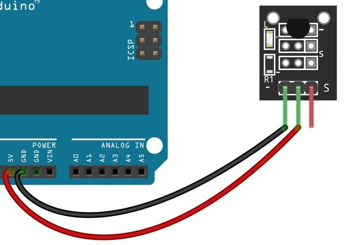 Connect the 5 V VCC pin