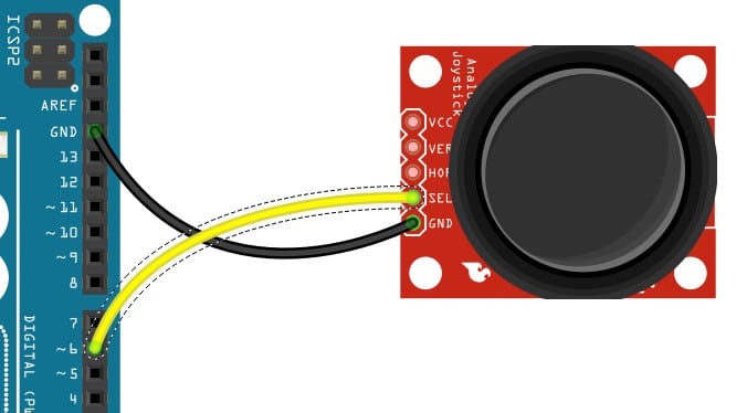 Connect the Analog Joystick’s SEL Pin