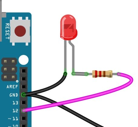 Connect the LED to Arduino