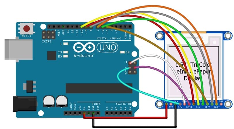 How To Connect The E-ink Display To The Arduino UNO