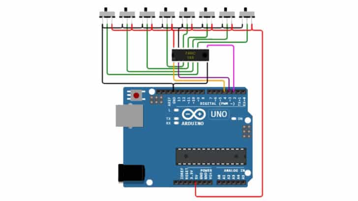 Interfacing Parallel In Serial Out Shift Register 74HC165 With Arduino