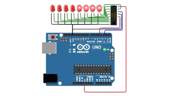 Interfacing Serial In Parallel Out Shift Register 74HC595 With Arduino