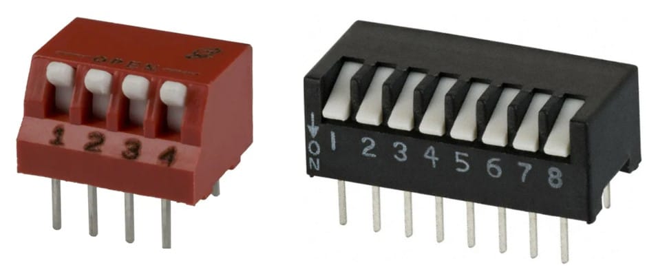 Piano style DIP switches 