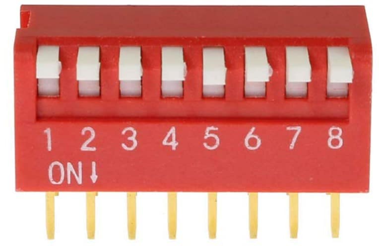 DIP switch with 8 switches