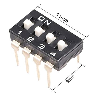 DIP switch with 4 switches
