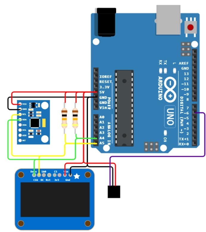 LED connected to the Arduino