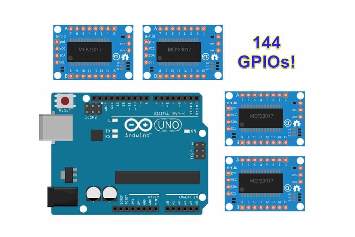 Uso del expansor GPIO MCP23017 con Arduino