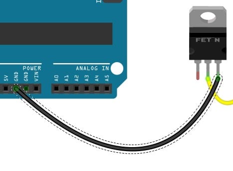 Connect the GND Pin to the MOSFET
