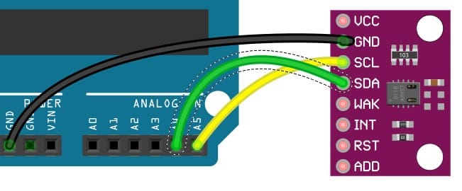 Connect the I2C data pin