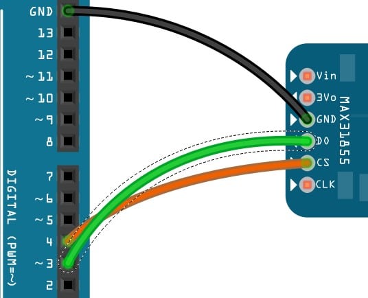 Connect the data out pin