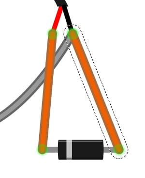 Connect the diode across the motor cable