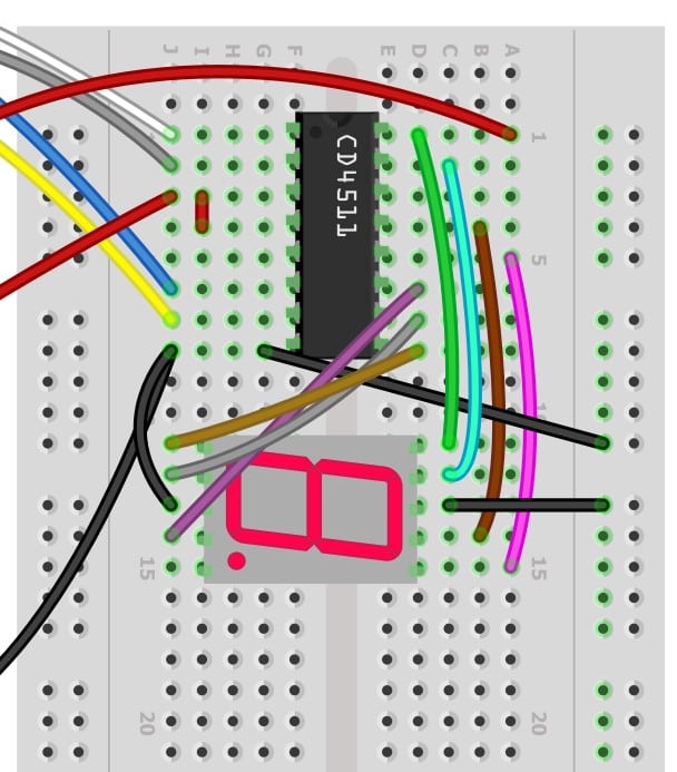 Connect the 7-segment module