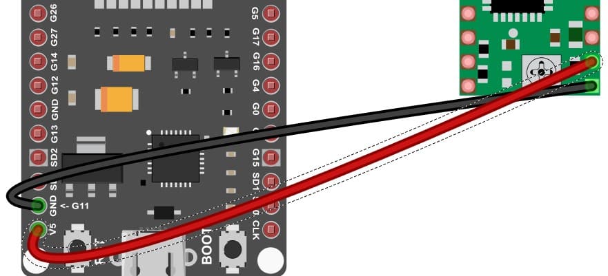 Connect the logic supply for the A4988 driver IC