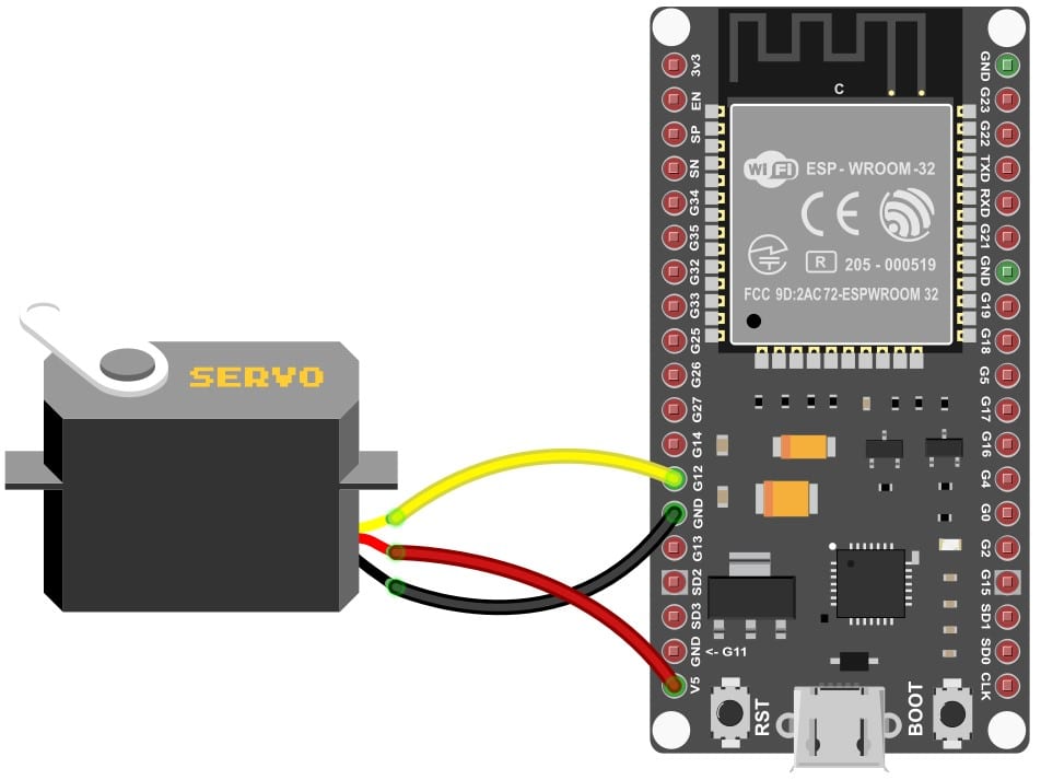 How To Connect The 360° Degree Servo Motor with ESP32