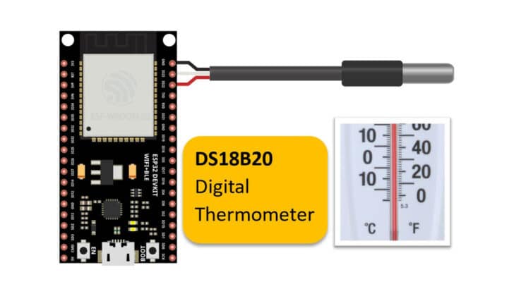 Interfacing ESP32 And DS18B20 Digital 1-wire Thermometer