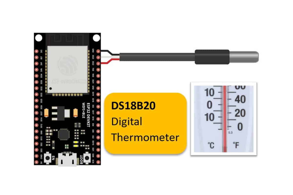 Interfacing ESP32 And DS18B20 Digital 1-wire Thermometer