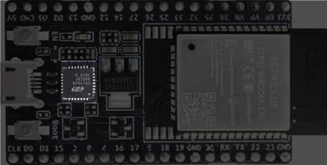 pins of ESP32 are brought out on the I/O connector