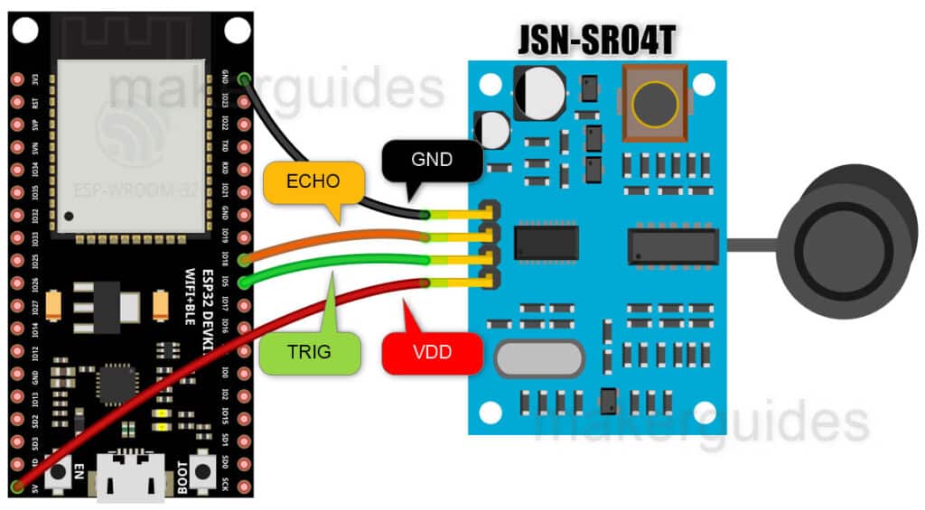 Connecting JSN-SR04T to ESP32