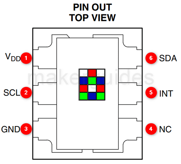 Pinout of TCS34725