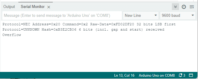 Serial Monitor Output