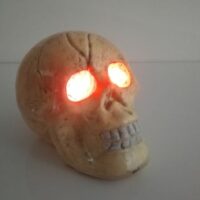 Halloween skull red glowing eyes