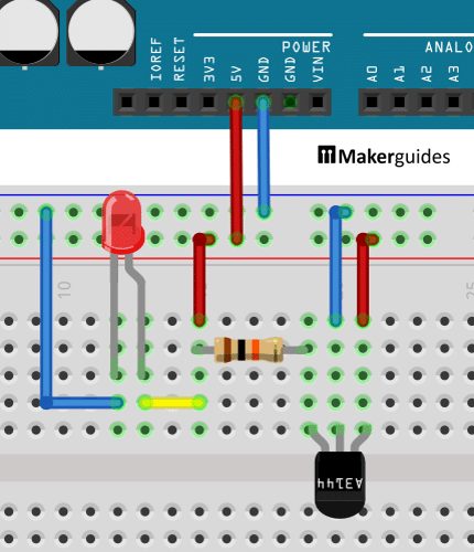 Testing the A3144 on a breadboard