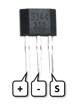 Pinout of the A3144 Hall Effect Sensor