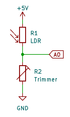 Voltage Divider for light detection